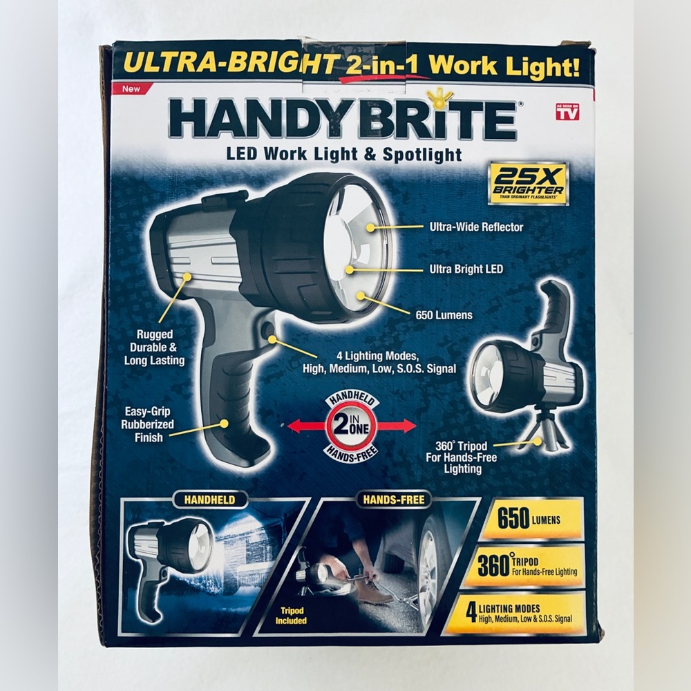 Handy Brite LED Work Light & Spotlight - Black and Silver